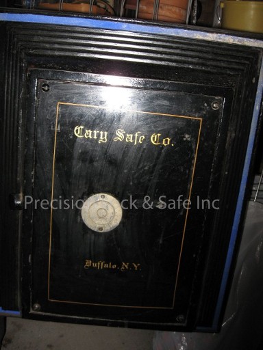 Cary Safe back panel before restoration