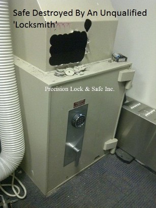 Destroyed Safe (mangled safe opening)